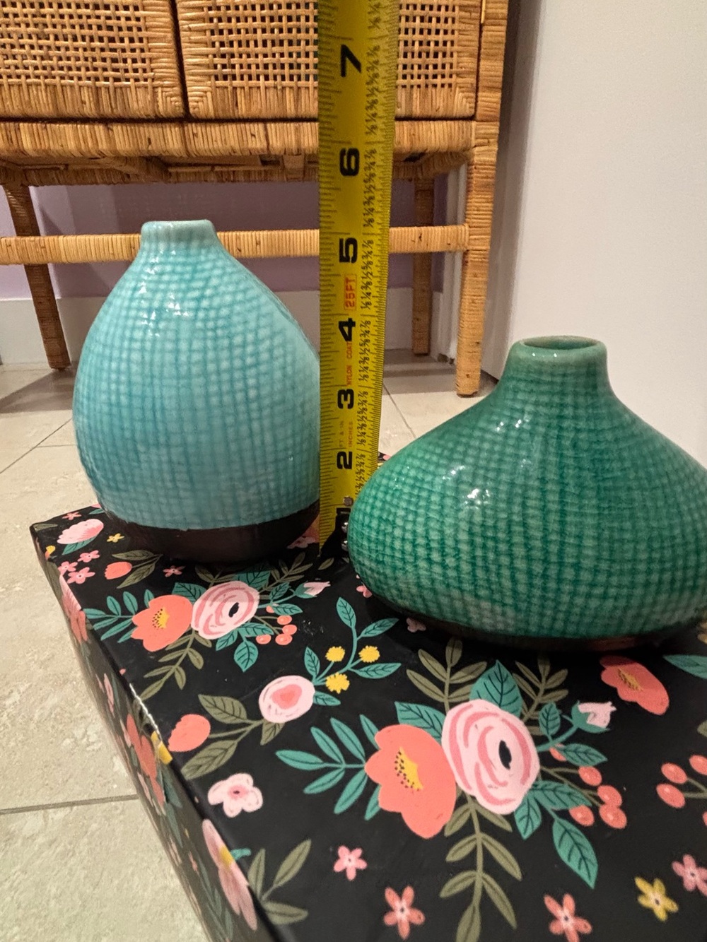 Ceramic Teal Decorative Vase Set - Home Accents